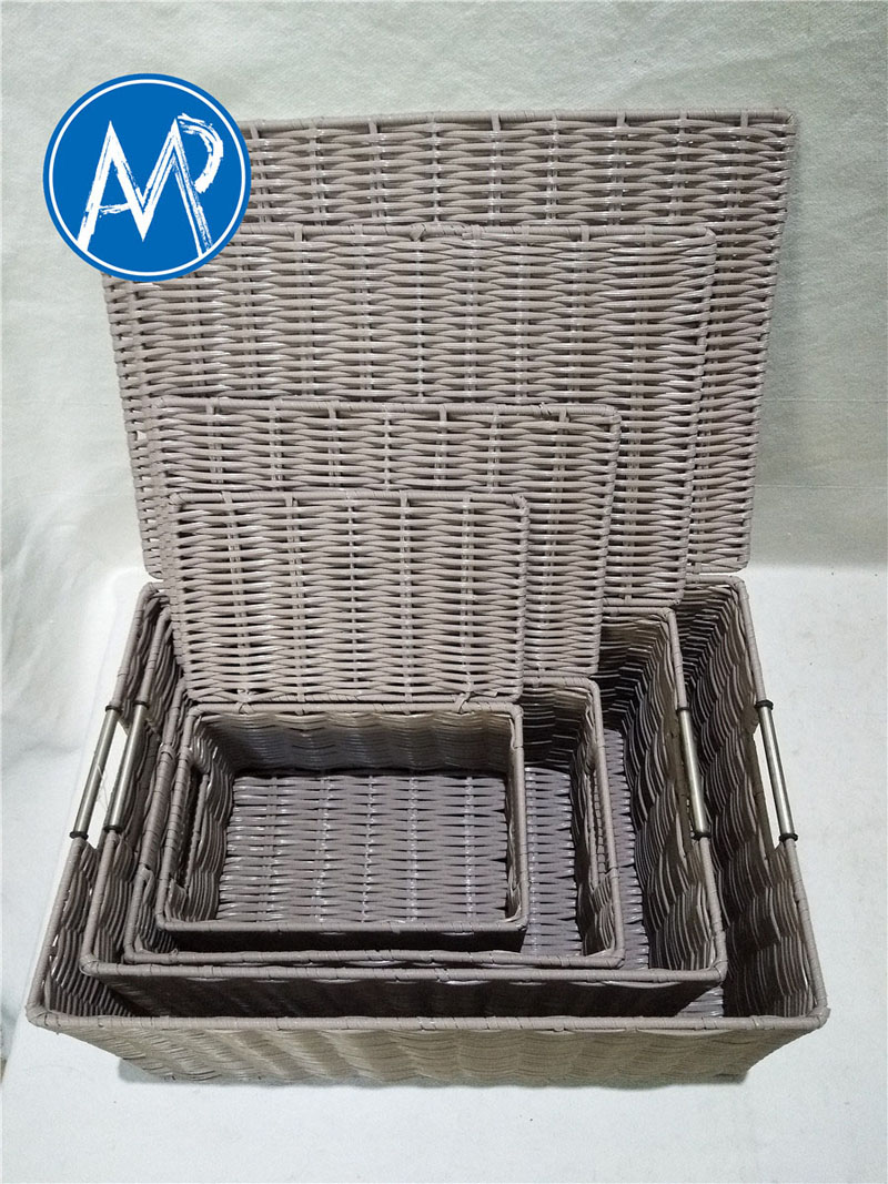 eco-plastic woven storage basket