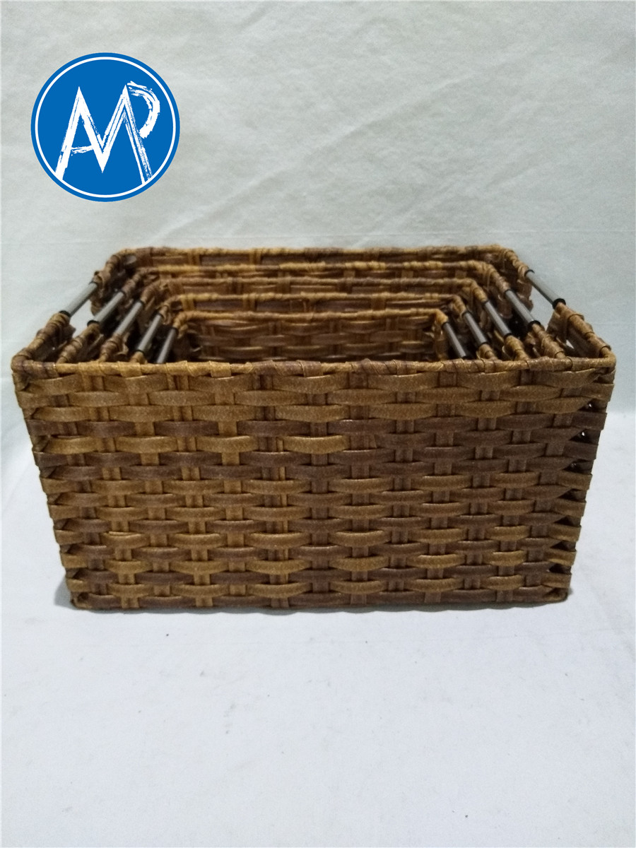 eco-plastic woven storage basket