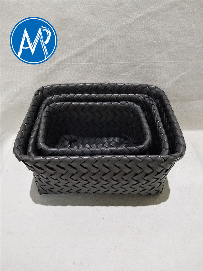 eco-plastic woven storage basket