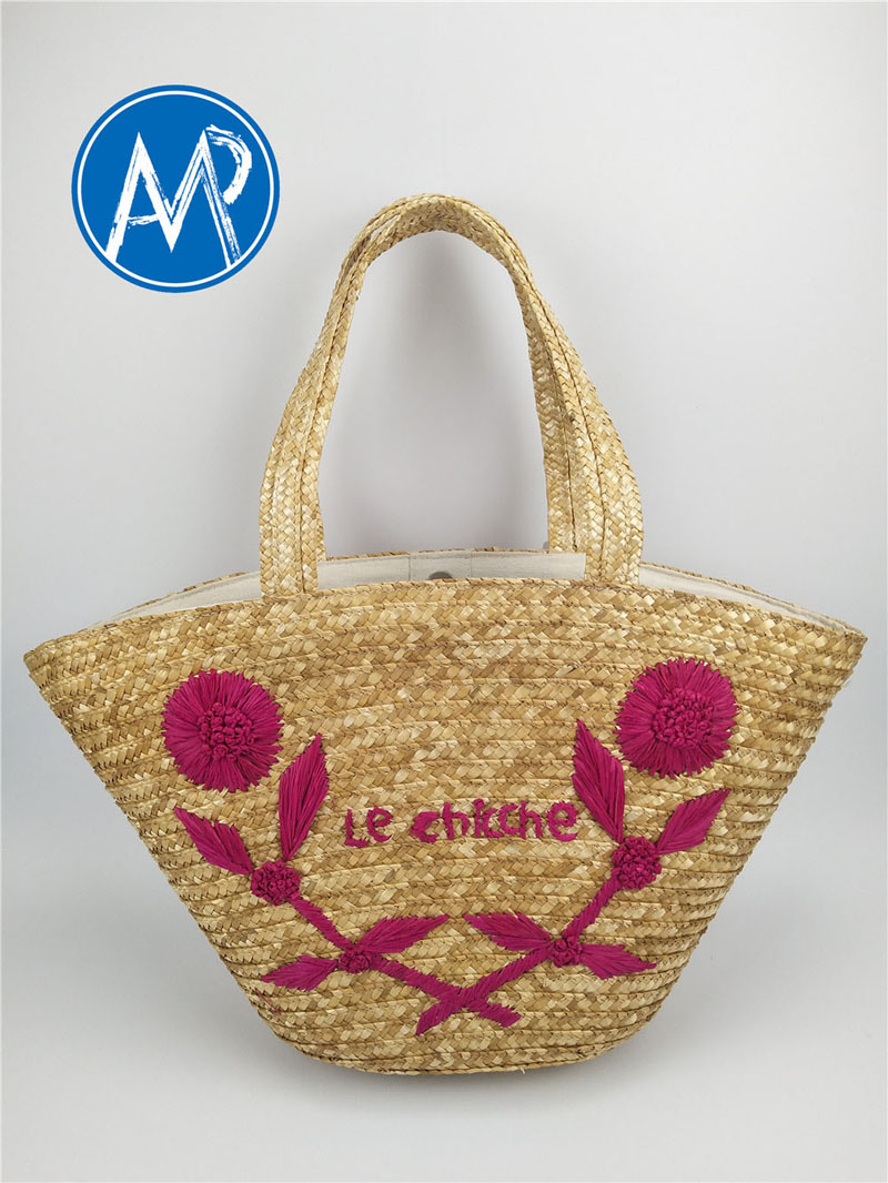 wheat bag with raffia embroidery