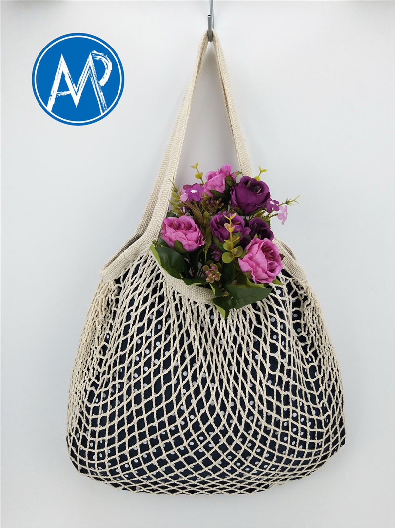 shopping cotton net bag with lining