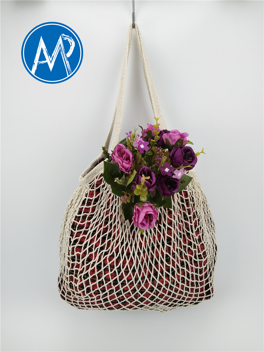 shopping mesh bag with lining