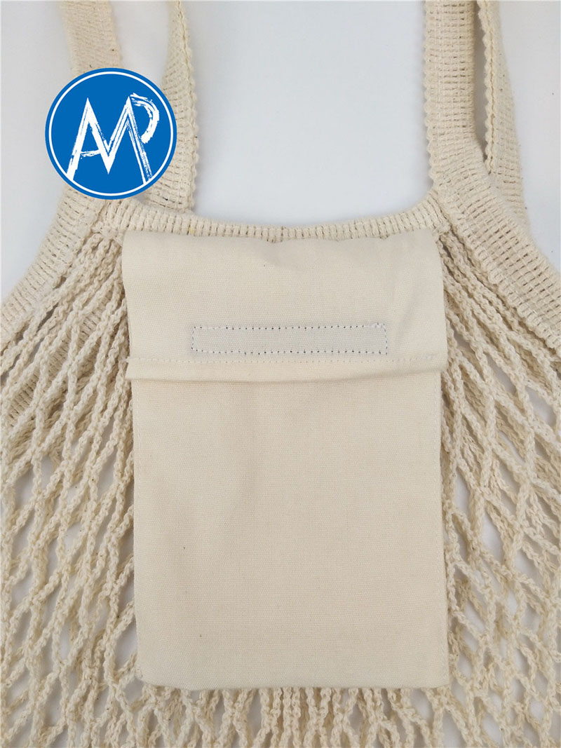 shopping mesh bag with pocket