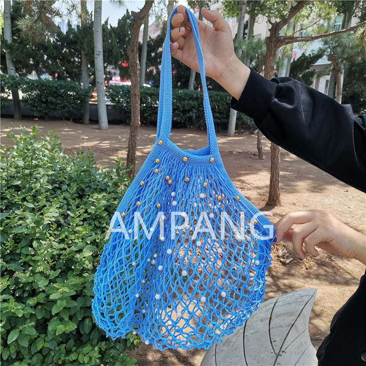 cotton net bag with pearl