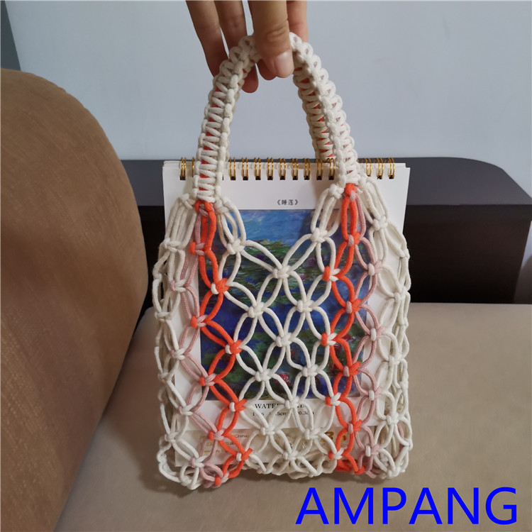 handmade cotton rope bag