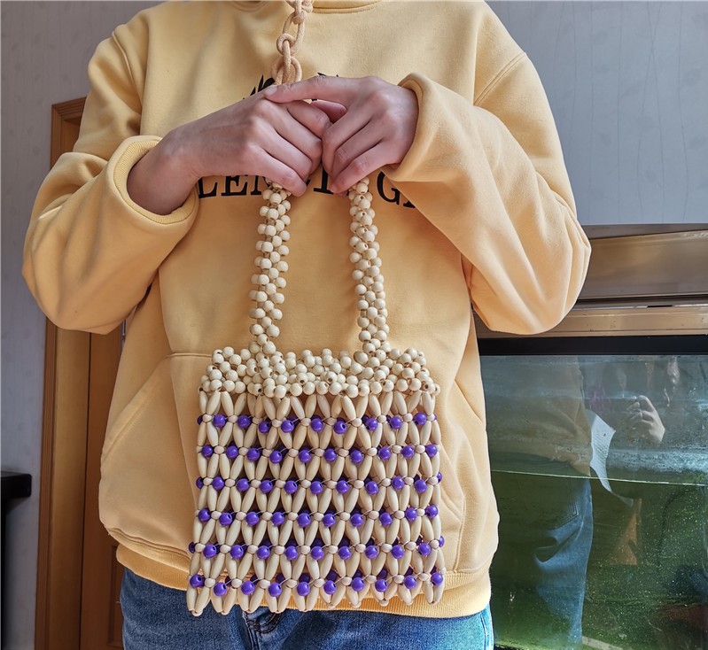 wooden beads bag