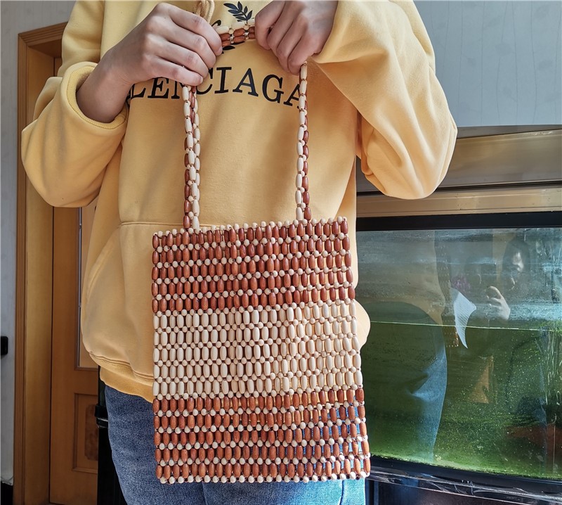 wooden beads bag